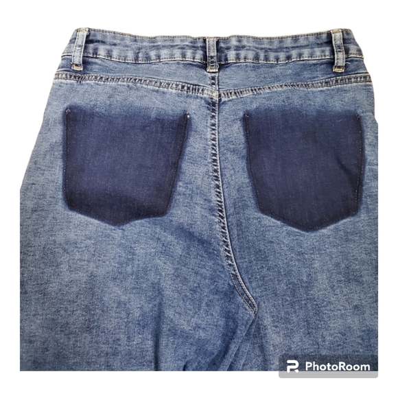 Indigo Rein Cropped Wide Leg Stretch Blue Jean - Picture 8 of 8